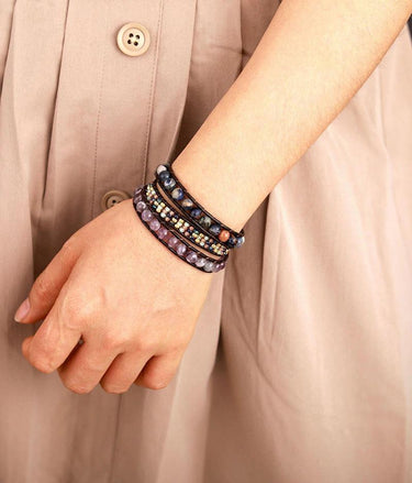 Acknowledging Triple Amethyst Wrap Bracelet-Your Soul Place